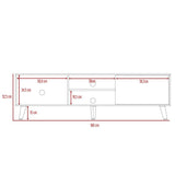 Rack de TV Cincinnati Coñac 180x52.5cm Para TV Hasta 70 Pulgadas con Un Cajón con Ranuras para Cables y con Patas - Muebles para TV | Bylmo