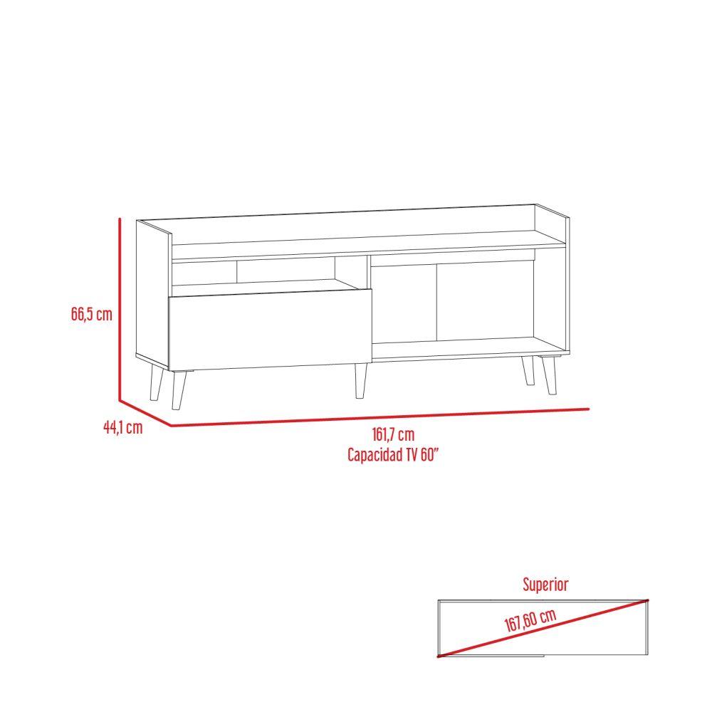 Rack Circe Expreso y Lino 161 cm con Un Cajón - Muebles para TV | Bylmo