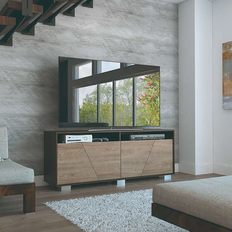 Rack de TV Fracktal Habano 155.5x61.3cm para TV Hasta 70 Pulgadas y con Cuatro Compartimientos - Muebles para TV | Bylmo
