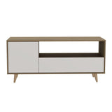 Rack Lavanda Expreso y Blanco 130 cm con Una Puerta y Un Cajón - Muebles para TV | Bylmo