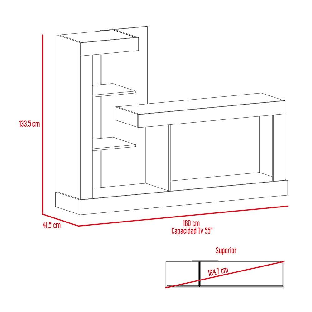 Rack de TV Minotti Coñac 180x133.5cm Para TV Hasta 55 Pulgadas sin Cajones - Muebles para TV | Bylmo