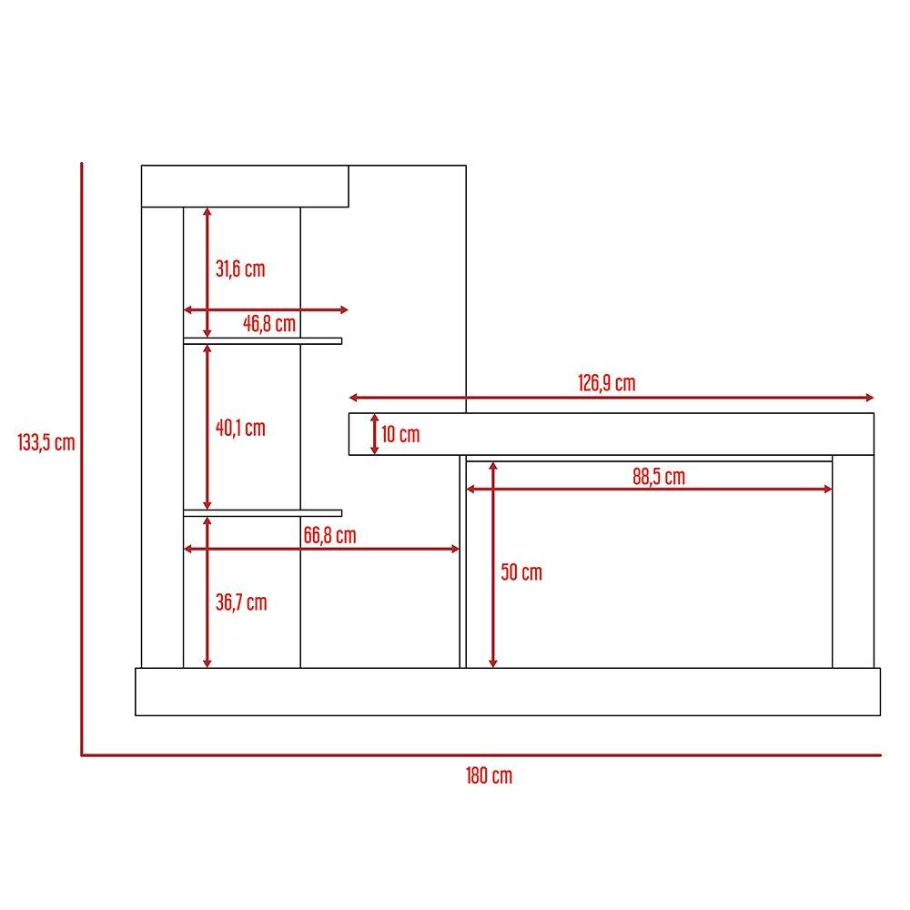 Rack de TV Minotti Coñac 180x133.5cm Para TV Hasta 55 Pulgadas sin Cajones - Muebles para TV | Bylmo