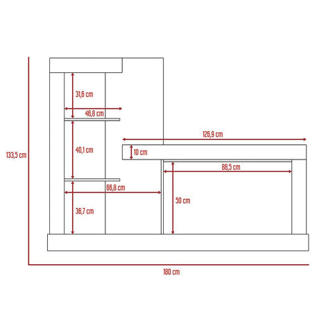 Rack de TV Minotti Coñac 180x133.5cm Para TV Hasta 55 Pulgadas sin Cajones - Muebles para TV | Bylmo