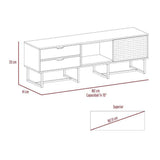 Rack Pergamo Gales y Blanco 162 cm con Una Puerta y Dos Cajones - Muebles para TV | Bylmo