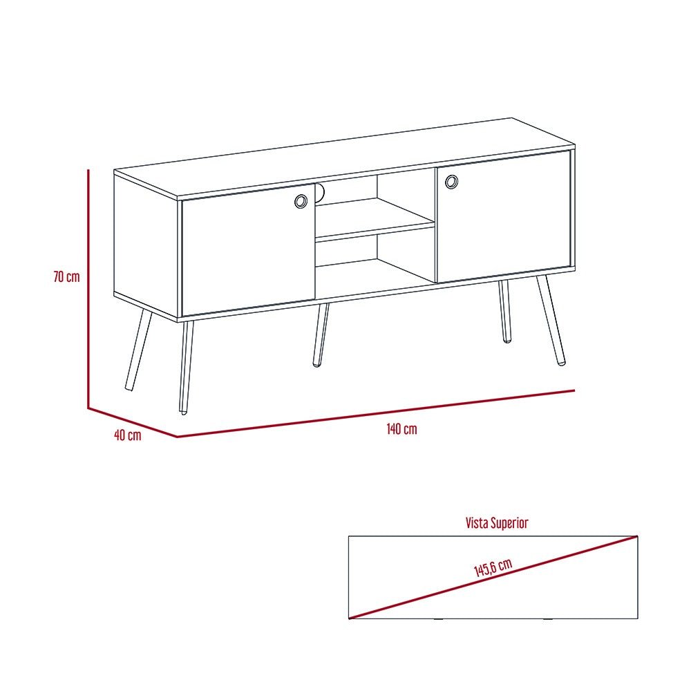 Rack Texas Bellota 140 cm con Dos Puertas - Muebles para TV | Bylmo