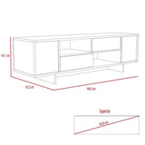Rack Del Valle Duna y Cemento 149 cm con Dos Puertas y Dos Cajones - Muebles para TV | Bylmo