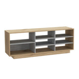 Rack Audra Duna y Cemento 165 cm con Entrepaños - Muebles para TV | Bylmo