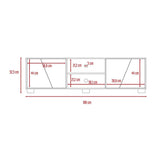 Rack de TV Fraktal Habano 180x180cm Para TV Hasta 75 Pulgadas con Dos Cajones con Ranuras para Cables y con Patas - Muebles de TV | Bylmo