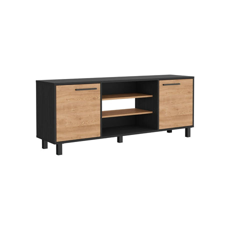 Rack de TV Kaia Wengue 149x58cm Para TV Hasta 65 Pulgadas con Dos Cajones y con Patas - Muebles de TV | Bylmo