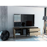 Rack Salem Coñac y Duna 158 cm con Una Puerta y Dos Cajones - Muebles para TV | Bylmo