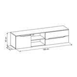 Rack Piero Duan y Taupe 180 cm con Una Puerta y Dos Cajones - Muebles para TV | Bylmo