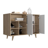 Recibidor Bora Rovere y Blanco 104 cm con Dos Puertas y Zapatero - Bifes | Bylmo