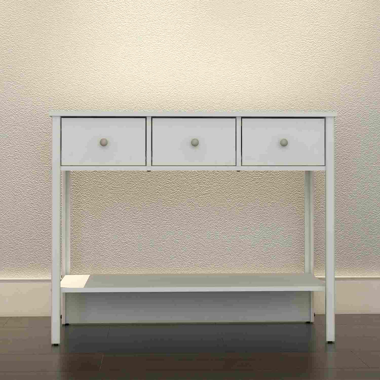 Recibidor Pronti Blanco 95 cm con Tres Cajones - Bifes y Arrimos | Bylmo