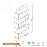 Biblioteca Asimétrica Moderna Blanco 79 cm con Cinco Nichos - Bibliotecas | Bylmo