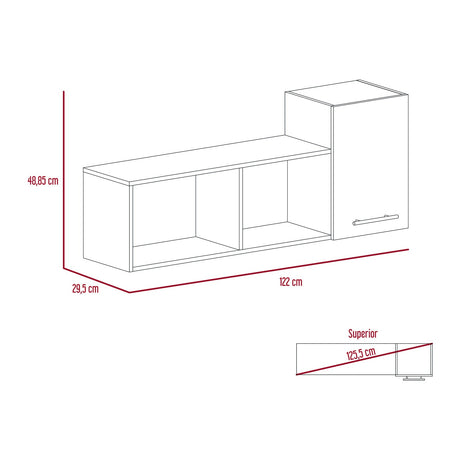 Repisa Newport Duna 122x41cm Rectangular con Dos Entrepaños - Repisas y Percheros | Bylmo