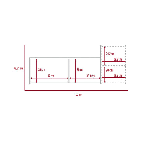 Repisa Newport Duna 122x41cm Rectangular con Dos Entrepaños - Repisas y Percheros | Bylmo
