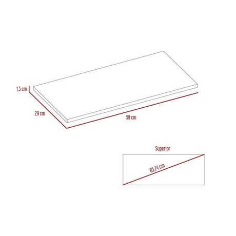 Caja Entrepaños organizadores x 6 ceniza 59x1.5cm Rectangular con Un Entrepaño - Repisas y Percheros | Bylmo