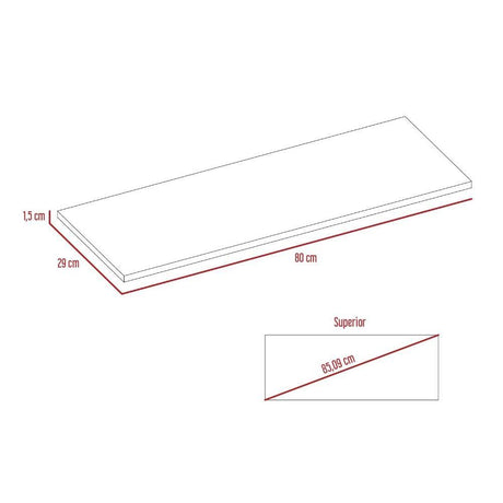 Caja Entrepaños organizadores x 6 blanco 80x1.5cm Rectangular con Un Entrepaño - Repisas y Percheros | Bylmo