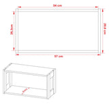 Repisa Oviedo Teca y Blanco 57x29.8cm Rectangular con Dos Entrepaños - Repisas y Percheros | Bylmo