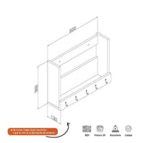 Repisa Negro 50 cm Rectangular con Perchero - Repisas y Percheros | Bylmo