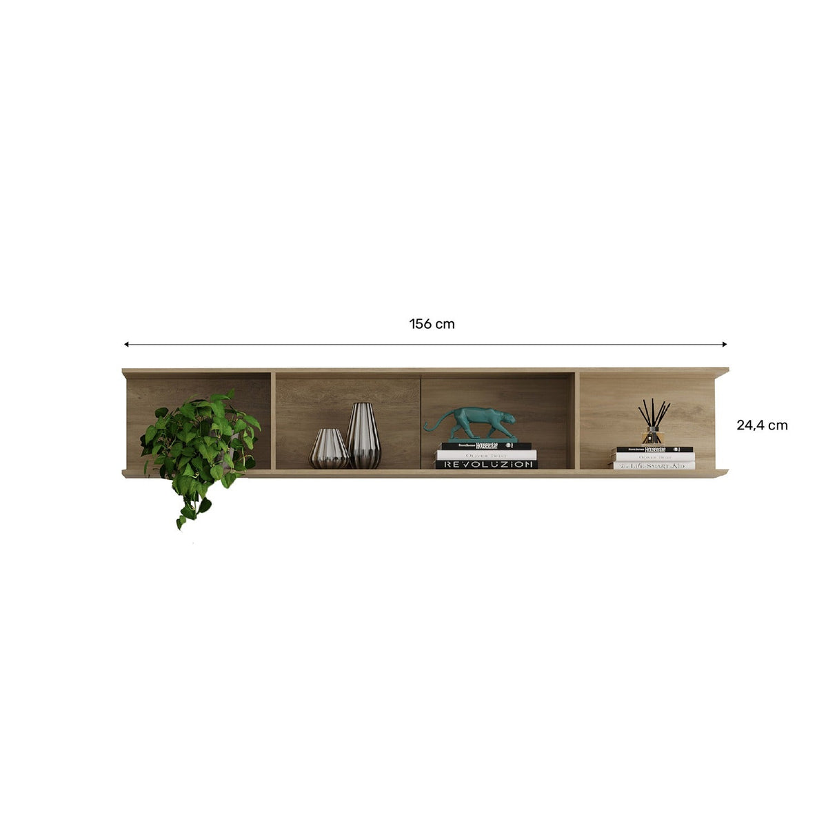 Set de 2 Repisas Union Noce 78x27cm Rectangular con Dos Entrepaños - Repisas y Percheros | Bylmo