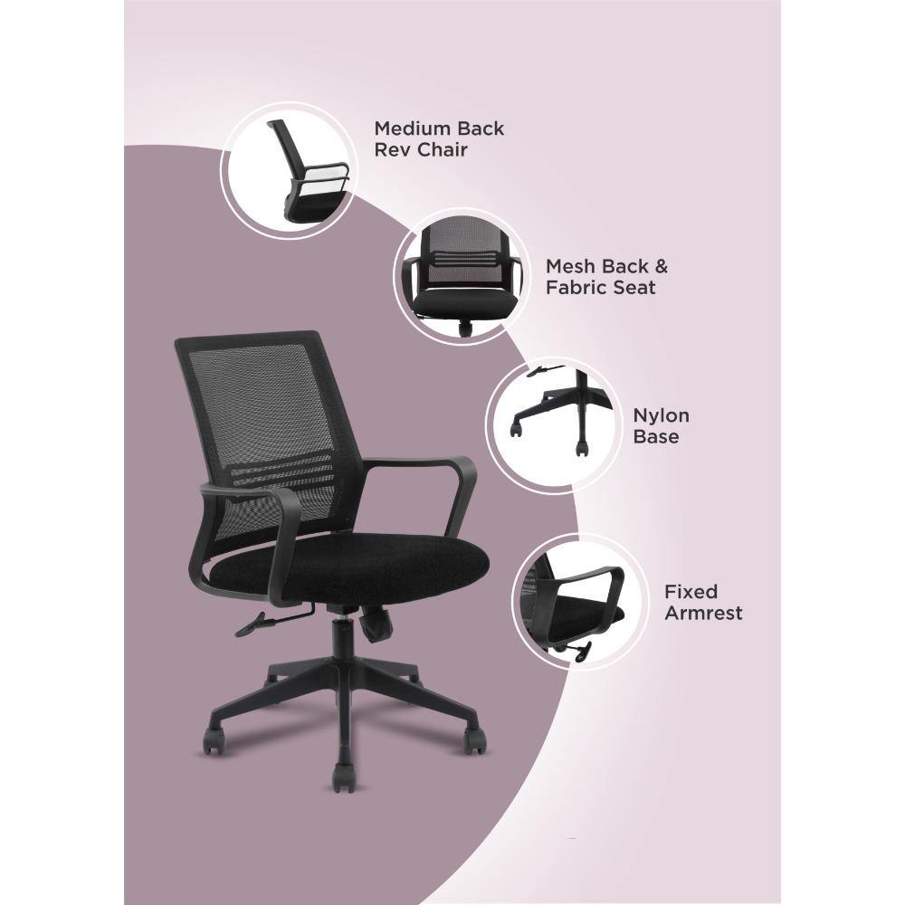 Silla Flavio Negro 58 cm con Altura Regulable - Sillas | Bylmo