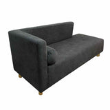 Sala Chaise Long Gris 163 cm con Sofá, Mesa de TV Blanca, Mesa de Centro Blanca y Puff Gris - Combos Sala | Bylmo