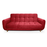 Sala Clic Clac Archer Rojo 210 cm con Sofá de 3 Puestos y 2 Poltronas Reclinables Camel - Combos Sala | Bylmo