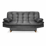 Sala Clic Clac Fendik Gris 210 cm con Sofá de 3 Puestos, 2 Poltronas Reclinables y Cojines Decorativos - Combos Sala | Bylmo