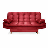 Sala Clic Clac Fendik Rojo 210 cm con Sofá de 3 Puestos, 2 Poltronas Reclinables Grises y Cojines Decorativos - Combos Sala | Bylmo
