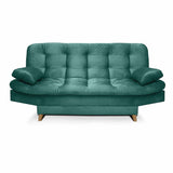 Sala Clic Clac Fendik Turquesa 210 cm con Sofá de 3 Puestos, 2 Poltronas Reclinables y Cojines Decorativos - Combos Sala | Bylmo