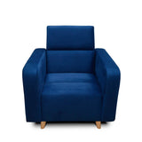 Sala Clic Clack Úngaro Azul 200 cm con Sofá de 3 Puestos y 2 Poltronas Reclinables - Combos Sala | Bylmo