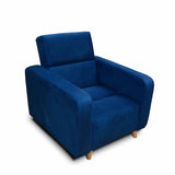 Sala Clic Clack Úngaro Azul 200 cm con Sofá de 3 Puestos y 2 Poltronas Reclinables - Combos Sala | Bylmo