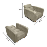 Sala Clic Clack Úngaro Camel 200 cm con Sofá de 3 Puestos y 2 Poltronas Reclinables - Combos Sala | Bylmo
