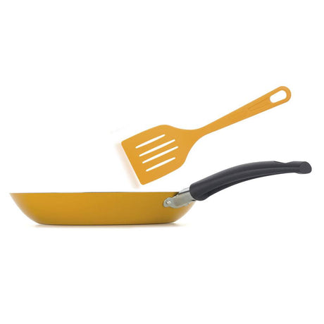 Sarten Amarillo 20x6cm con Mango de Baquelita y con Revestimiento Antiadherente - Ollas y Sartenes | Bylmo