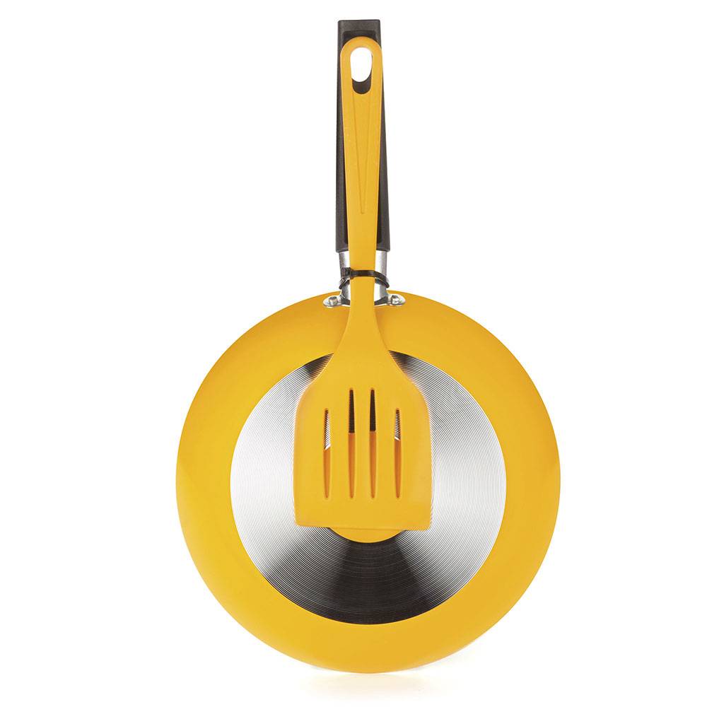 Sarten Fleetwood Aluminio 24 cm Con Utencilio Amarillo - Ollas y Sartenes | Bylmo