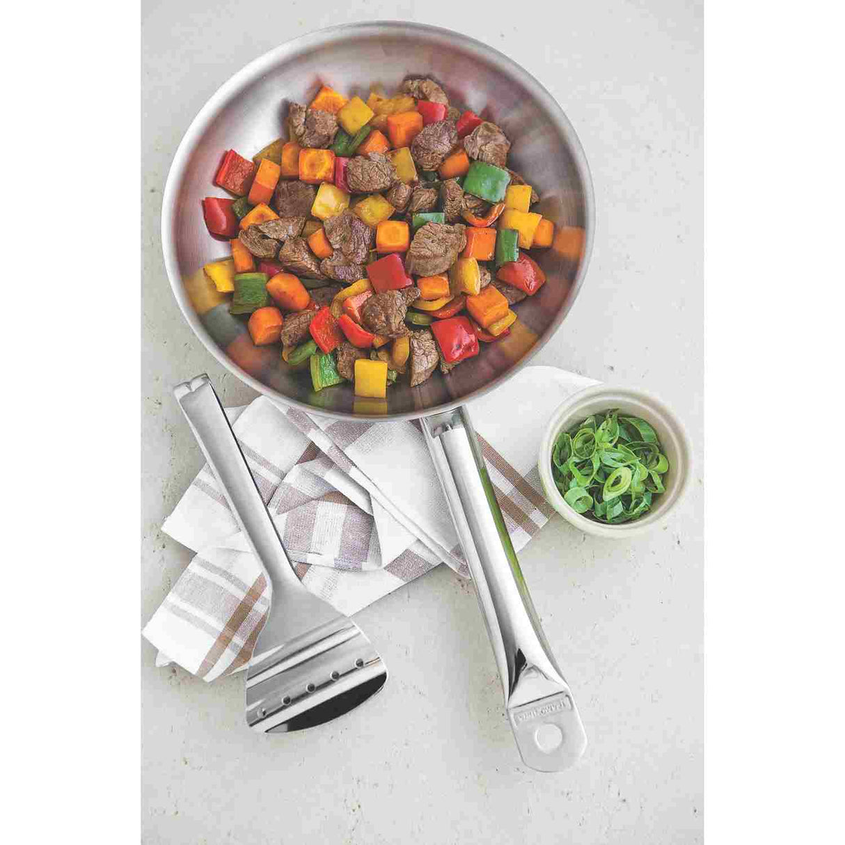 Sarten Professional Acero Inoxidable 26 cm de Acero Inoxidable Fondo Triple con Mango Acero - Ollas y Sartenes | Bylmo