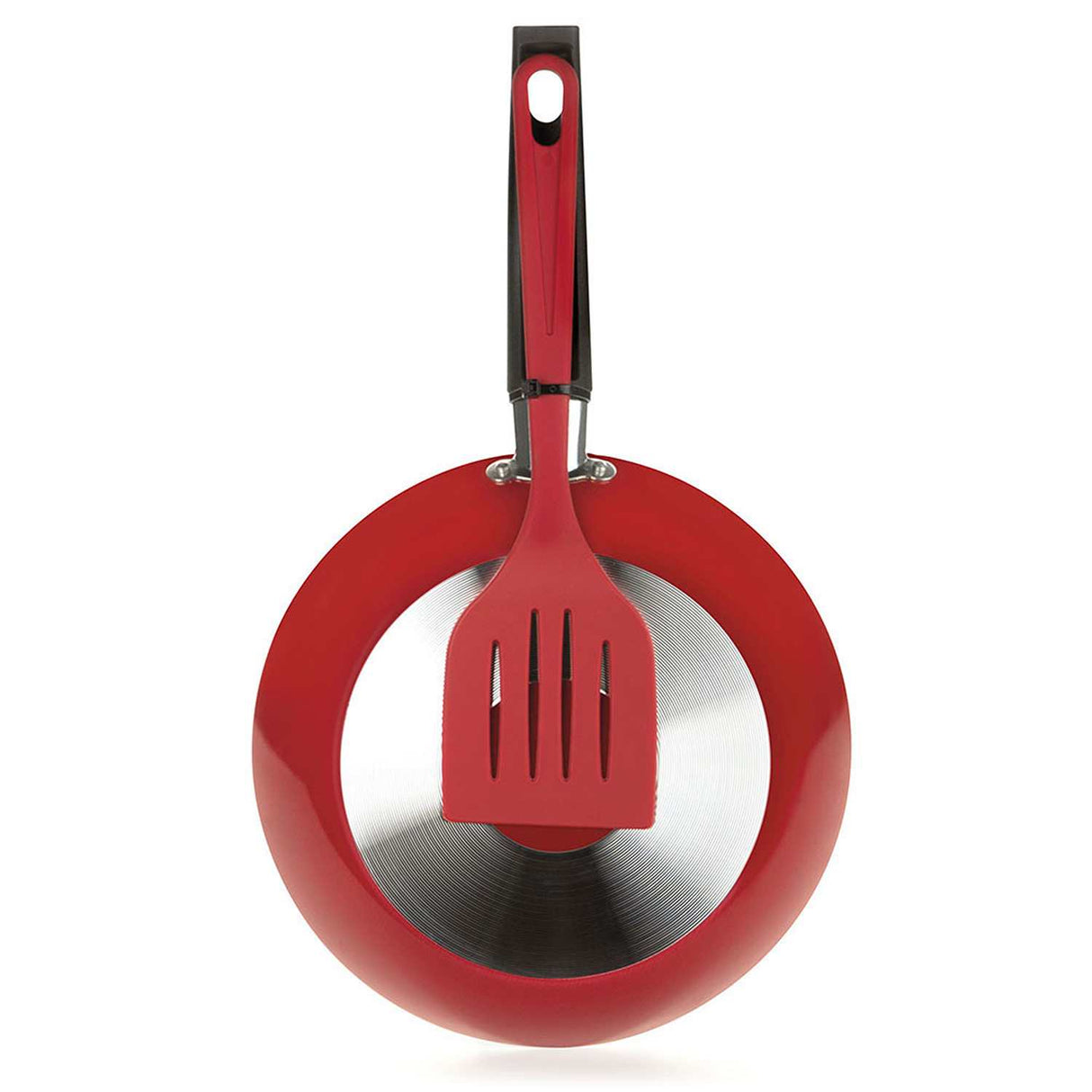 Set Hervidor Aluminio 20 cm con Set de Sarténes wok Basic 45 cm y Aspiración 39 cm Rojo - Ollas y Sartenes | Bylmo