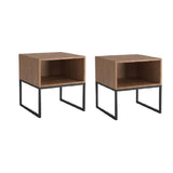 Mesa de Noche x 2 York Amareto y Negro 55 cm - Mesas de Noche | Bylmo