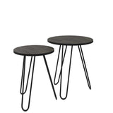 Set X2 Mesas de Centro Mamba Coñac 50x60cm Circular con Patas - Mesas | Bylmo
