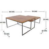 Set x 2 Mesas New York Amareto 80 cm Rectangulares - Mesas | Bylmo