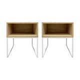 Mesa de Noche x 2 Nord York Vienes y Blanco 55 cm - Mesas de Noche | Bylmo
