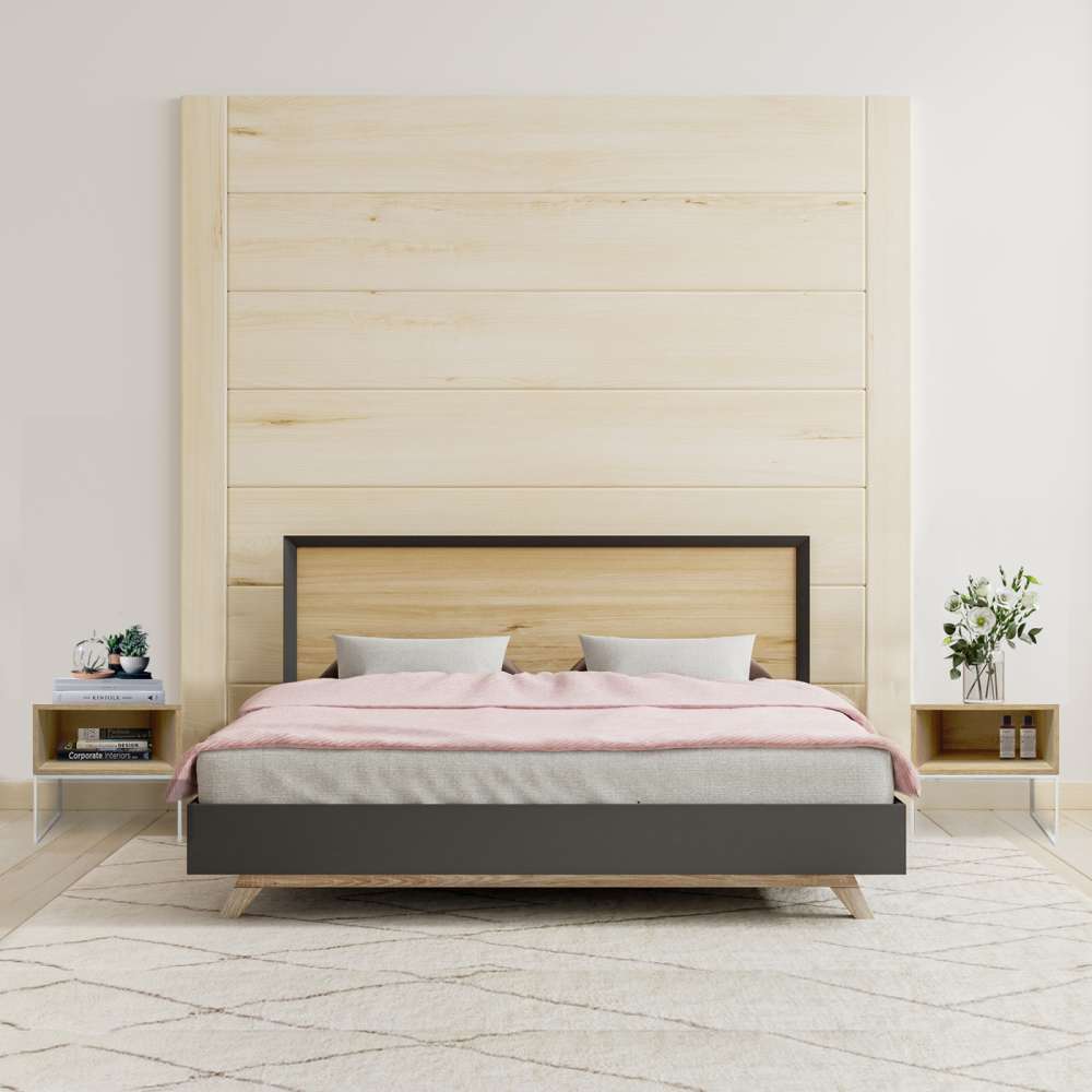Mesa de Noche x 2 Nord York Vienes y Blanco 55 cm - Mesas de Noche | Bylmo