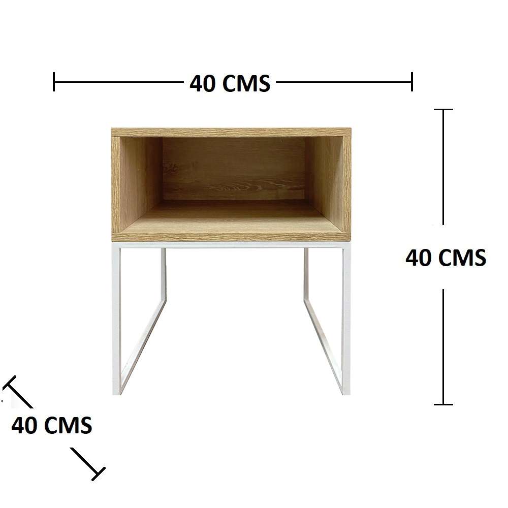 Mesa de Noche x 2 Nord York Vienes y Blanco 55 cm - Mesas de Noche | Bylmo