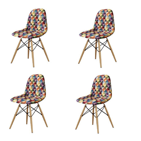 Set x 4 Sillas Aimes Multicolor 46x83cm Asiento Cuadrado con Espaldar - Sillas | Bylmo