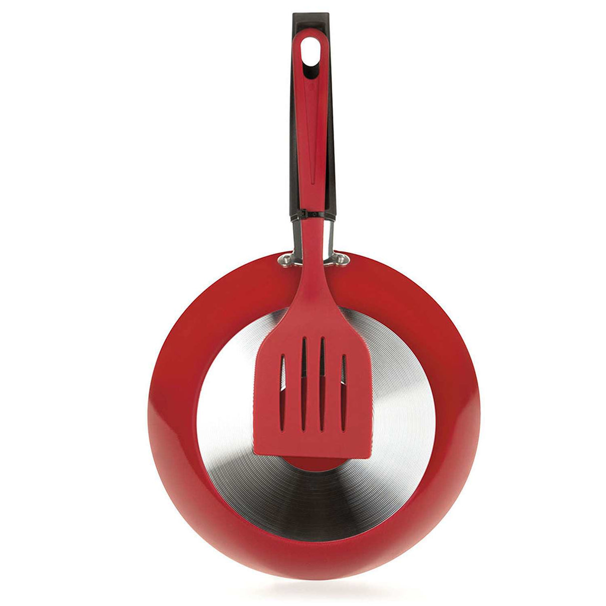 Set de Sarténes Aluminio Aspiración 36 cm wok Basic 45 cm y Olla con tapa Basic 35 cm con Espátula Rojo - Ollas y Sartenes | Bylmo