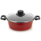 Set de Sarténes Aluminio Aspiración 36 cm wok Basic 45 cm y Olla con tapa Basic 35 cm con Espátula Rojo - Ollas y Sartenes | Bylmo