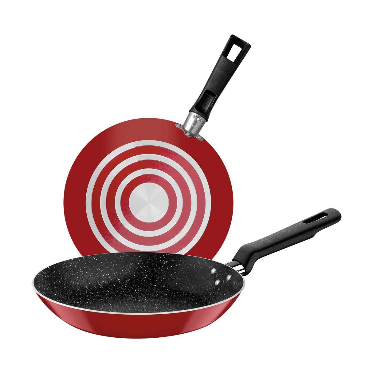 Set de Sartenes Terramax Aluminio 24 cm con Revestimiento Interno de Antiadherente Starflon Max y Externo Siliconado Rojo - Ollas y Sartenes | Bylmo