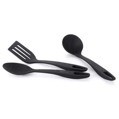 Juego de Cubiertos para Cocinar Negro 8x8cm De Nylon Resistente hasta 180 Grados - Ollas y Sartenes | Bylmo