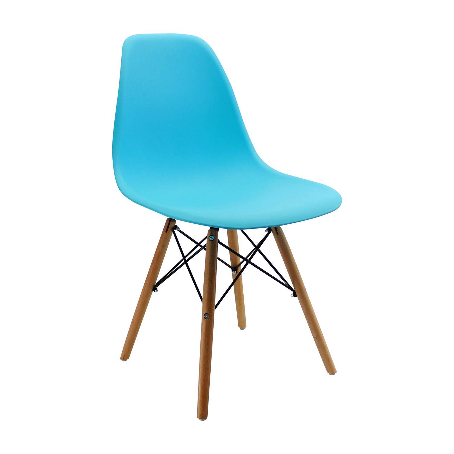 Set x 2 Sillas DKR Azul 47x81cm Asiento Cuadrado con Espaldar - Sillas y Butacos | Bylmo